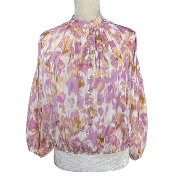 Marc New York Balloon Sleeves Printed Blouse Women’s Size XS - Picture 1 of 8